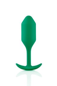 Анальна пробка із зміщеним центром ваги B-Vibe Snug Plug 2, силіконова, зелена