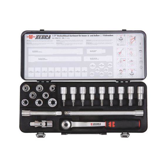 Набір торцевих головок Wurth 1/2" Е10-24/ТХ20-60 21 шт.