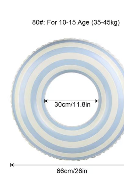 Надувне коло дитяче Блакитно Біла полоса 80 розмір | Зображення 1