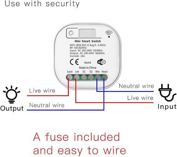 Проходной беспроводной выключатель WIFI RF433 с реле белый не требует батарейки. | Зображення 4