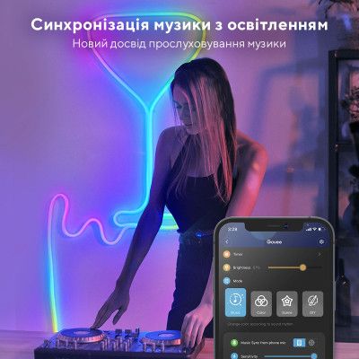 Светодиодная лента Govee Neon LED Strip Light 3м Білий (H61A03D1) - Топ Продаж! | Зображення 3