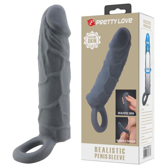 Насадка на пенис PRETTY LOVE Realistic Penis Sleeve, TPR sexstyle