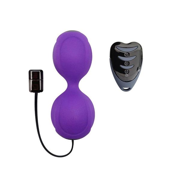 Вагинальные шарики с вибрацией Adrien Lastic Kegel Vibe Purple, диаметр 3,7см Sex Aura