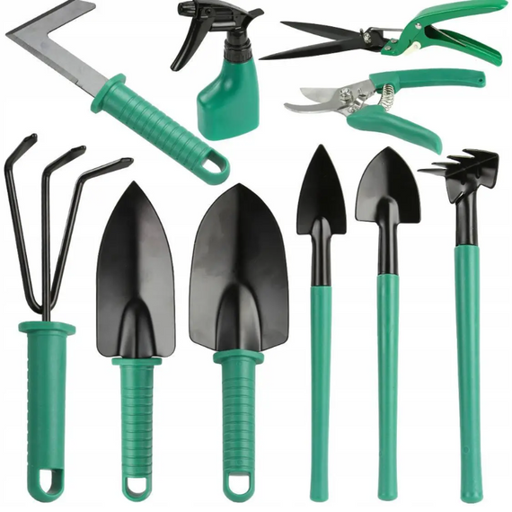 Набір садових інструментів 10 в 1 з валізою, для саду та городу зі зручними ручками 10 предметів у валізі | Зображення 4
