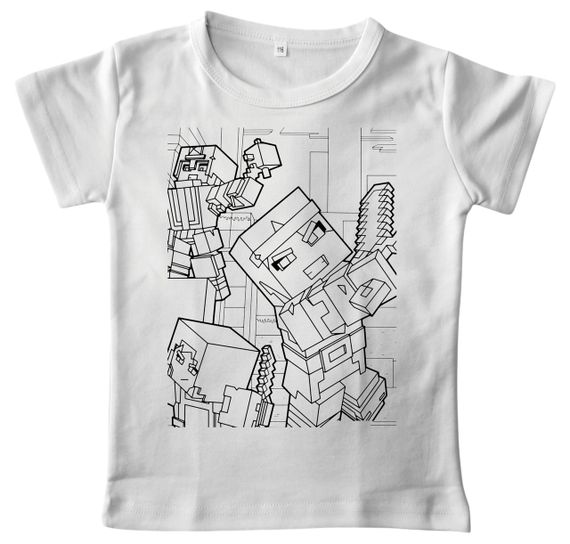 Дитячий набір для творчості футболка розмальовка Улюблена інтернет гра біла (ДФ0017) 128 | Зображення 4