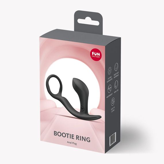 Анальна пробка з ерекційним кільцем Fun Factory BOOTIE RING Black | Зображення 5