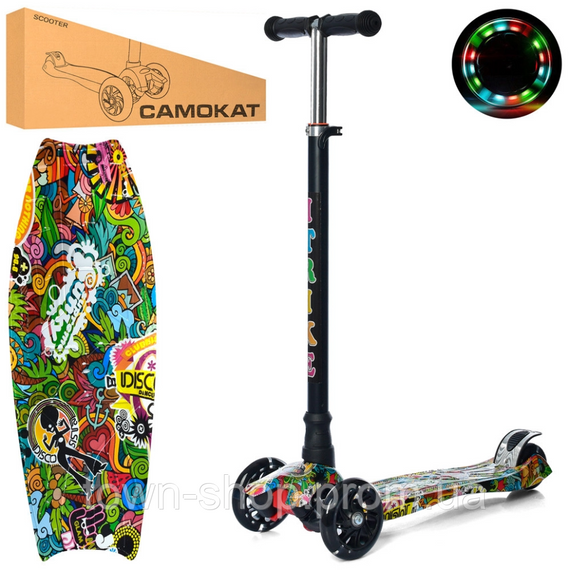 Самокат детский MAXI iTrike JR 3-055-3-WP5 с подсветкой