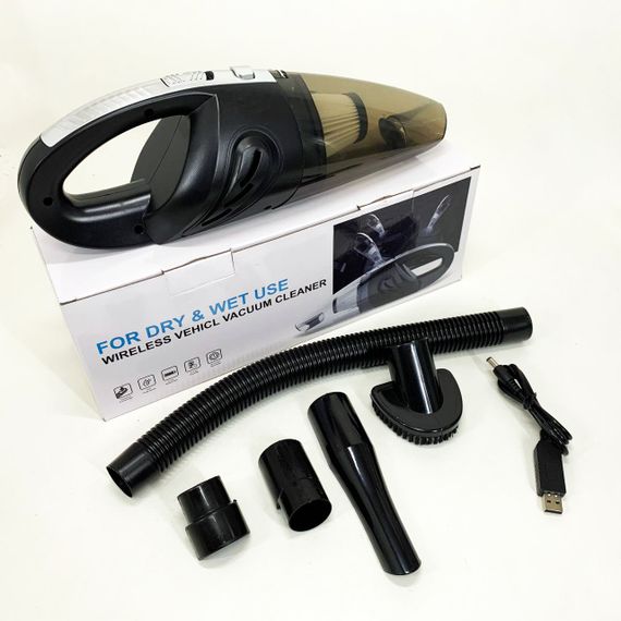 Потужний бездротовий пилосос автомобільний для сухого та вологого прибирання в машині та будинку +5 насадок FY-63 | Зображення 2