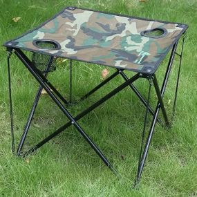 Комплект туристичний складаний стіл з підсклянниками та 2 стільці Камуфляжний