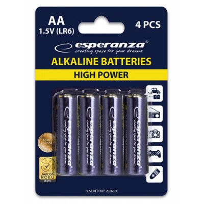 Батарейка Esperanza AA LR6 Alkaline * 4 (EZB101) | Зображення 1