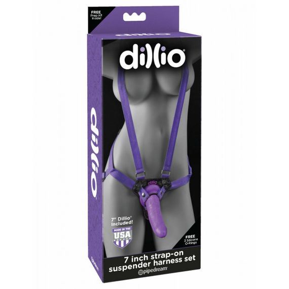 Страпон із підтяжками Pipedream Dillio фіолетовий Sex Aura | Зображення 6