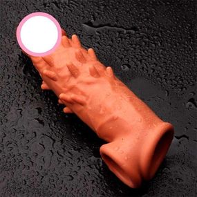 Насадка на пенис с фиксацией мошонки и шипами Toyfa XLover 16,5 см