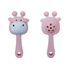 Силиконовый прорезыватель-погремушка "Жираф" MGZ-0428(Pink)