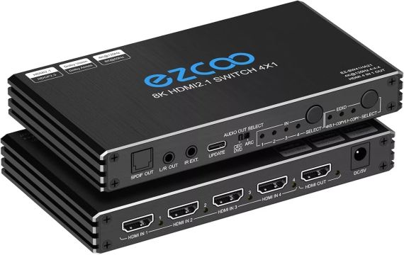 8K HDMI Switch 4K@120Hz 4 in 1 out w/remote EZ-SW41HA21 HDMI-перемикач 4 в 1