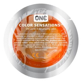 Набор латексных презервативов One Color Sensation силиконовой смазкой оранжевого цвета(цена за 5 шт) sexstyle