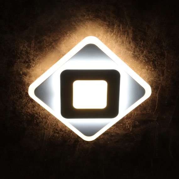 Сучасний квадратний світильник стельовий LED для кімнати кухні ванної 25121 Білий 4х20х20 см. | Зображення 1