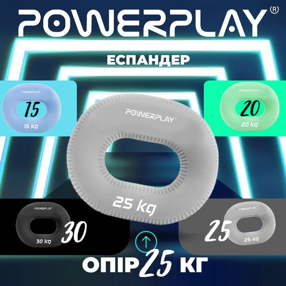 Еспандер кистьовий силіконовий Паверплей PP-4336 Hand Grip Large 25 кг. Сірий | Зображення 9