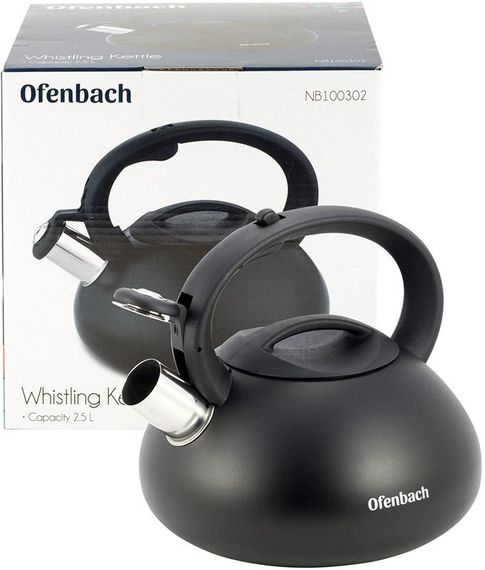 Чайник Ofenbach Happy Kettle 2.5л з нержавіючої сталі зі свистком, чорний матовий | Зображення 5
