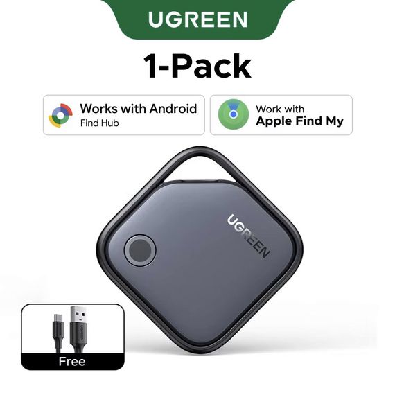 Розумна пошукова мітка-трекер UGREEN FineTrack Duo CM916 з Type-C для Apple Find My та Android Find Hub