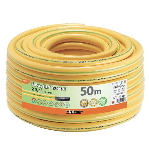 Шланг садовый для полива Claber Flexyfort Green 9138 (50 м, 3/4", 3 слоя)