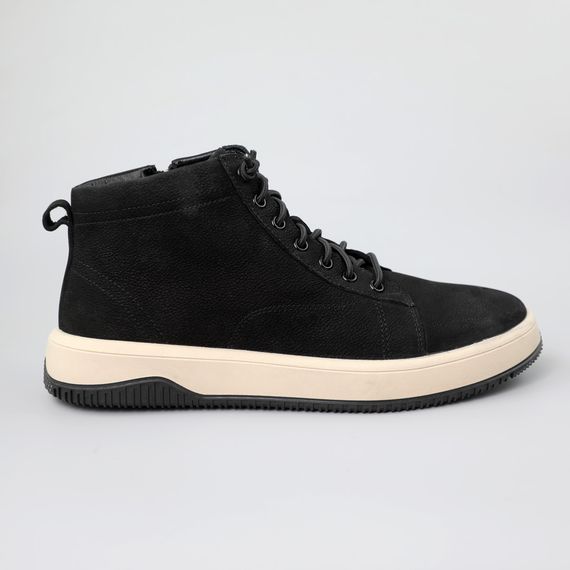 Кеди чоловічі шкіряні хутро 590340 Чорні 40 41 42 43 44 45 46