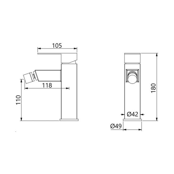 Смеситель для биде Lidz Kubis 001AF (k35) LDKUB001AFNKS46097 Nickel | Зображення 1