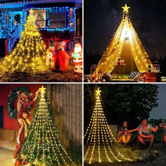 Гірлянда-штора із зіркою, 2м, 190LED, Теплий білий, XPRO (234576887_293) | Зображення 7