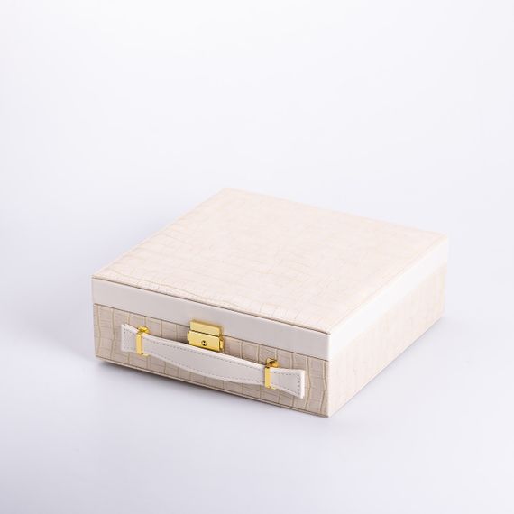 Шкатулка для украшений из эко кожи 2 яруса органайзер для ювелирных изделий | Зображення 5