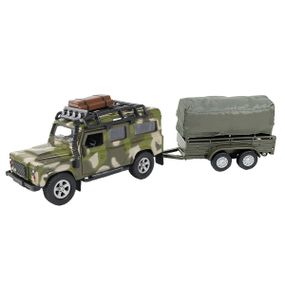 Игровой набор Land Rover Defender mилитари с прицепом