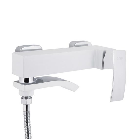 Змішувач для ванни Qtap Swan Cascada з поворотним виливом (з душовим гарнітуром) QTSWA260CRW45569 Chrome/White | Зображення 3