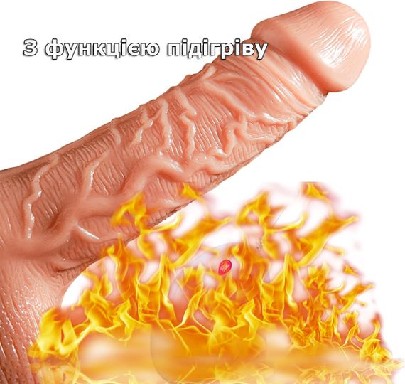 Реалістичний фалоімітатор MUHA Real Heat з підігрівом, телескопічним рухом та пультом ДУ (19.5*4 см) L | Зображення 9