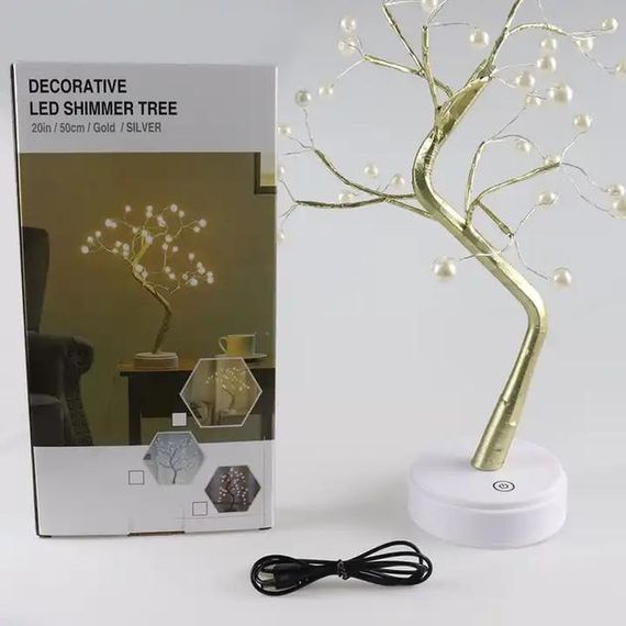 Лампа LED Жемчужне золотисте дерево XPRO SFK-25 USB + батарейки AA 3шт (44862-16921_291) | Зображення 1