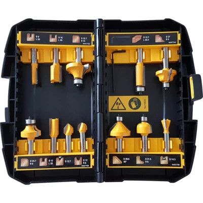 Набор фрез DeWALT диаметр хвостовика 8 мм, 12 шт. (DT90016) | Зображення 1