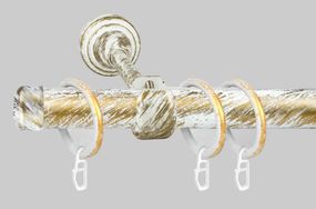 Карниз для штор металевий, однорядний 19 мм Заглушка Біле золото 160 див.