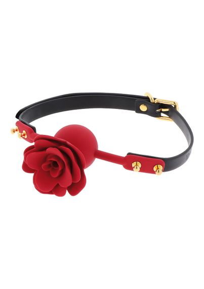 Кляп з декоративною трояндою Taboom Wild Roses Ball Gag чорний-червоний Sex Aura | Зображення 1
