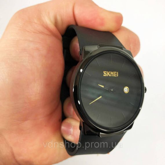 Часы мужские очень стильные SKMEI 1509BK, Стильные статусные наручные часы стрелочные AT-99 | Зображення 4