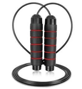 Скакалка швидкісна PowerPlay 4210 Power Weighted Jump Rope Чорна 2,7 м (PP_4210_Black/Red)