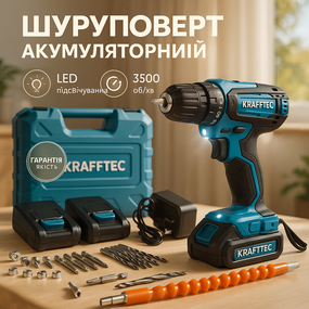 Шуруповерт акумуляторний бюджетний, Потужний шуруповерт в кейсі Компактний з підсвічуванням EC-56
