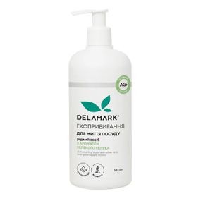 Засіб для миття посуду Delamark з іонами срібла Зелене яблуко 0.5 л (4820152331021)