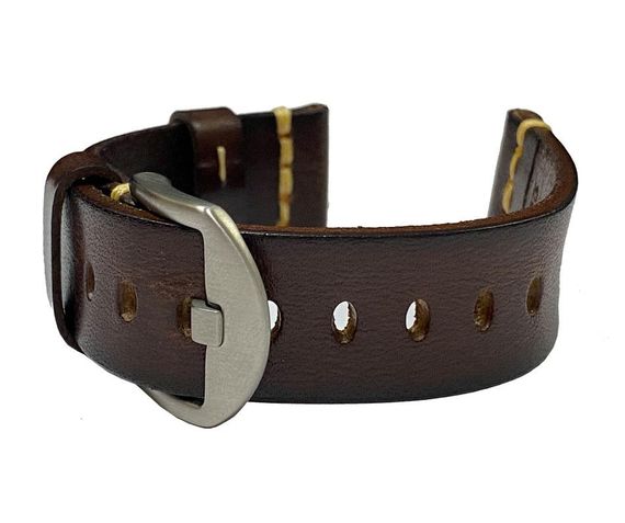 Кожаный ремешок Primolux C052B Steel buckle для часов Huawei Watch GT 2 / GT Active 46mm - Dark Brown | Зображення 5