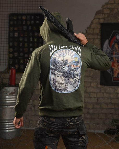 Худі maklin Далі Бога Немає олива НП4879