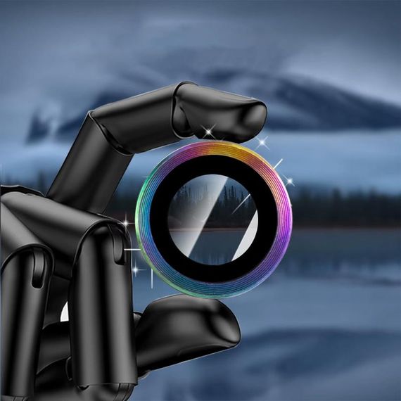 Захисне скло Metal Classic на камеру (у упак.) для Apple iPhone 17 Pro (6.3") / 17 Pro Max (6.9") Бузковий / Rainbow | Зображення 4