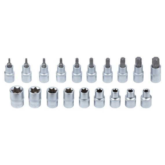Набір насадок та біт Sigma з насадками Torx 1/2" 19 шт CrV (метал. кейс) (6086661) | Зображення 1