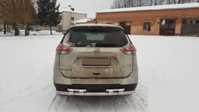 Задняя защита NSXT.13.6.B1-08 (2 шт, нерж) для Nissan X-trail T32/Rogue 2014-2021 гг