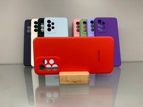 Samsung A33 Протиударний чохол з логотипом софт тач червоний