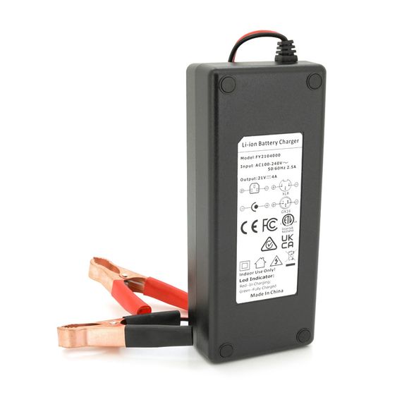 Зарядний пристрій для акумуляторів Li-ion 21V,5S,4A, індикація,з крокодилами 172x72x40mm | Зображення 2
