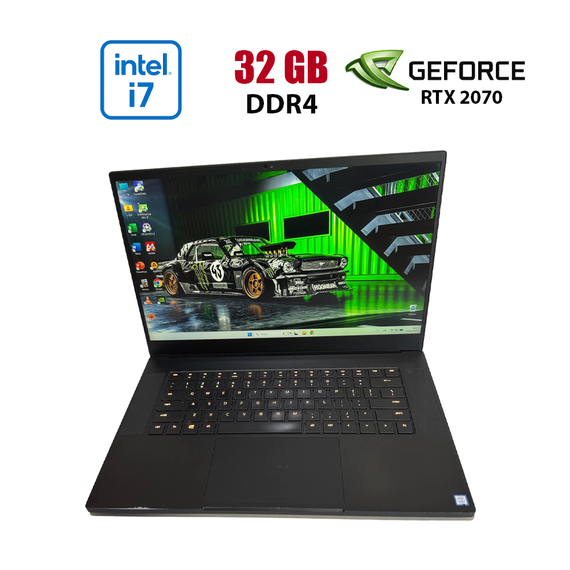 Игровой ноутбук Б-класс Razer Blade 15 RZ09-0301 / 15.6" (1920x1080) IPS / Intel Core i7-9750H (6 (12) ядер по 2.6 - 4.5 GHz) / 32 GB DDR4 / 1000 GB SSD / nVidia GeForce RTX 2070 Max-Q, 8 GB GDDR6, 256-bit / WebCam б/у