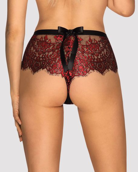 Трусики шортики Obsessive Redessia Чорно-червоні L/XL | Зображення 1