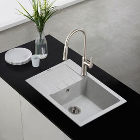 Каменная мойка Ventolux SILVIA (GRAY GRANIT) 620x500x200