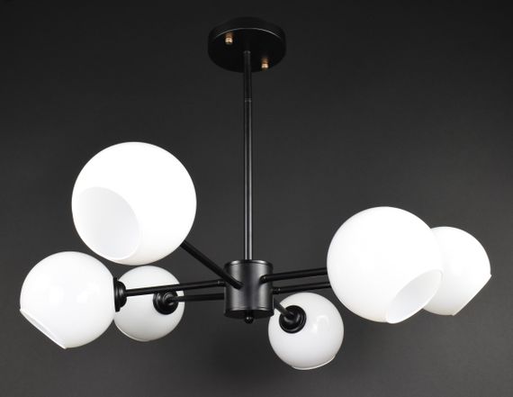 Люстра стельова на 6 лампочок 27827 Чорний 24-59х80х80 см.